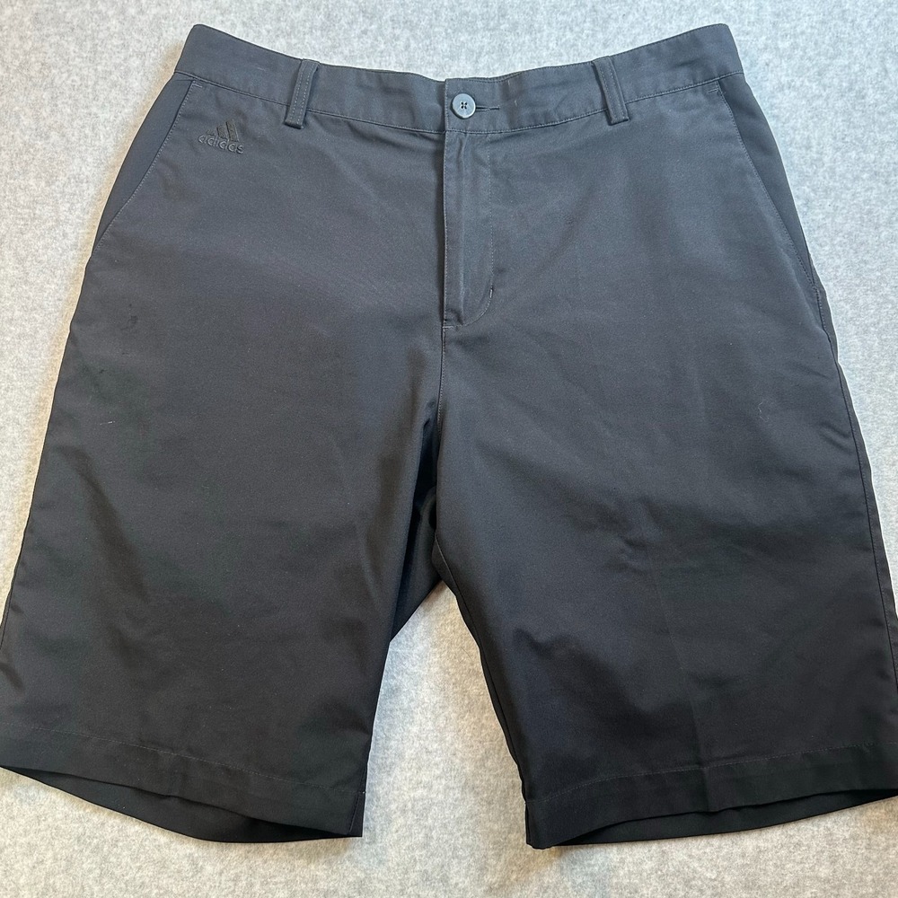 Adidas ClimaLite Men's Golf Shorts Size 32 Black Performance Flat Front Athletic